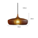 Medieval Bauhaus Birdcage LED Pendant Light Retro Log Wood Hand-Knitted Chandelier by Ljojo