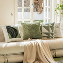 Embroidered Green Cushion Covers 45X45 - Ljojo Plush Throw Pillow for Sofa Décor