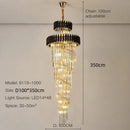 Ljojo Luxury Modern Crystal Chandelier - Black/Gold Loft Lighting Fixture