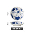 Ljojo Lucky Cat Ceramic Dessert Sauce Dish - Creative Cartoon Design