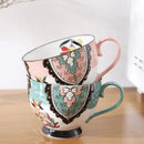 Hand-painted Ceramic Oatmeal Mug, Large Capacity Tea & Coffee Cup by Ljojo