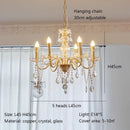 Ljojo French Retro Crystal E14 Pendant Lights Gold Luxury Chandeliers Bedroom Lamps