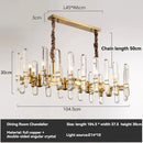 American Vintage Luxury LED Pendant Light Gold Copper Crystal Chandelier by Ljojo