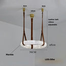 Ljojo Marble Leather LED Pendant Light for Bedroom & Living Room