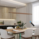 Large Wooden Led Pendant Lamp Dimmable for Dining Room by Ljojo