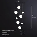 Ljojo Linear Glass Ball Pendant Light Modern Luxury Interior Lighting Staircase Bedroom
