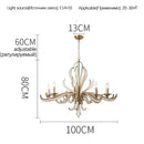 Crystal Chandelier Pendant Lighting for Bedroom Living Room - American Retro Candle Design LED Lamp