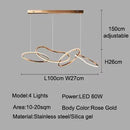 Ljojo LED Pendant Light Stainless Steel Modern Chandelier for Dining Kitchen Island