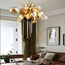 Gold LED Glass Hanging Chandelier - European High-end Ceiling Decor by Ljojo