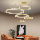 Nordic Round Acrylic Led Chandelier Modern Home Decoration Hanging Light - Ljojo