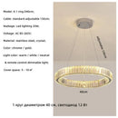 Ljojo Luxury Gold Crystal LED Chandelier Dimmable Pendant Light for Living Room Bedroom