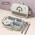 Ljojo 4/5 Grids Stainless Steel Divided Lunch Box Set with Cutlery