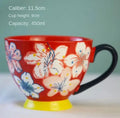 Hand-painted Ceramic Oatmeal Mug, Large Capacity Tea & Coffee Cup by Ljojo