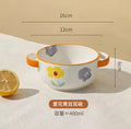 Ljojo 4.7-inch Ceramic Double Ear Steamed Egg Bowl