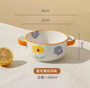 Ljojo 4.7-inch Ceramic Double Ear Steamed Egg Bowl