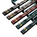 Ljojo 5 Pairs Alloy Chopsticks Sushi Sticks Reusable Home Kitchen Tableware