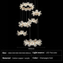 Ljojo Luxury Duplex Staircase Chandelier Designer French Flowers Pendant Light