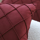 Burgundy Velvet Pillowcase for Living Room Sofa and Bedroom Decor by Ljojo