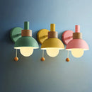 Nordic Modern Bedside LED Wall Lamp Wood Sconce Pull Chain Switch Home Decoration Lighting by Ljojo