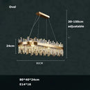 Ljojo Crystal Chandelier Modern Minimalist Living Pendant Light Luxe Kitchen Island Fixture