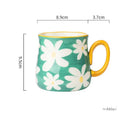 Ljojo 16oz Hand Drawn Ceramic Mug, Breakfast Cereal Coffee Cup