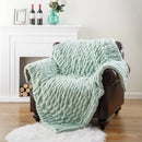 Ljojo Luxe Dual Sided Plush Faux Rabbit Fleece Throw Blanket