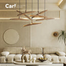 Minimalist Chinese Style Solid Wood Chandelier for Living and Dining Room by Ljojo