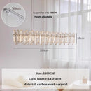 Ljojo Luxury Round Crystal Pendant Chandelier with French Modern LED for Living Room