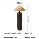 Large Chinese Garden Stand Lamp for Living Room | Japanese Antique Pottery Pot Floor Lamp