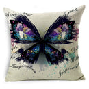 Ljojo Linen Butterfly Cushion Cover 45x45cm - Decorative Pillow Case for Sofa & Bed