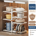 Adjustable Pot Holder with Storage Shelf for Pots, Lids, Pans, and Seasoning Bottles by Ljojo™