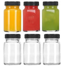Ljojo 2oz Glass Shot Bottles with Caps for Whiskey, juices, samples & tonic