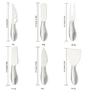 Ljojo Matte Silver Stainless Steel Cutlery Set - 6Pcs Butter Cheese Slicer Cutter