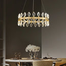 Ljojo Luxury Crystal LED Chandelier: High-end Designer Circular Art Indoor Lighting.