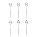Ljojo Matte Stainless Steel Teaspoon Set for Dessert, Coffee, Ice Cream - 6 Pcs