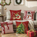 Fawn Christmas Tree Red Pillow Cover 45x45cm Ljojo Branded Home Decoration