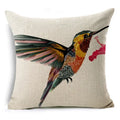 Ljojo Linen Cushion Cover 45x45cm, Flower & Animal Design for Sofa & Bed