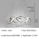 Modern Waves Metal LED Pendant Lights Luxury for Living Room Chandelier Bedroom by Ljojo