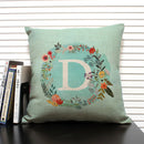 Ljojo 26 Letter Design Linen Sofa Cushion Cover 45x45cm Pillow Case for Bedroom & Living Room