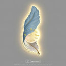 LED Wall Lamp Feather Creative Clock High-end Feeling Bedroom Bedside Ljojo