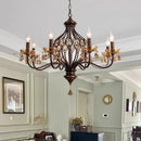 French Crystal LED Chandelier Nordic E14 Lighting Fixture for Living Room by Ljojo