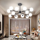 Scandinavian Glass Ball Chandelier for Bedroom | Modern Gold Black Pendant Light Ljojo
