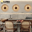Modern Natural Stone Wall Light Sconce Dark Wood 25cm Atmosphere Lamp by Ljojo for Foyer Dining Bedroom