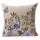 Ljojo Linen Butterfly Cushion Cover 45x45cm - Decorative Pillow Case for Sofa & Bed