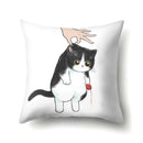 Cute Cat Cushion Cover by Ljojo: Cartoon Pets Pillow Case for Home Sofa Decor