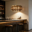 Italian Vintage Amber Glass Chandelier for Dining and Living Room by Ljojo - Handmade Lustre Suspension Lighting