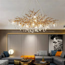Ljojo Luxe Crystal Chandelier - Modern All-Copper Tree Lamp