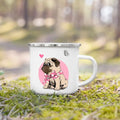 French Bulldog Print Enamel Mug by Ljojo - Dog Lover's Gift & Coffee Cup