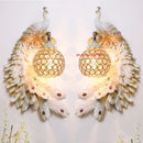 Golden Peacock Wall Lamp for Living Room Bedroom Restaurant Bar Decor - Ljojo