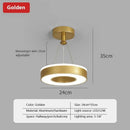 Ljojo LED Circle Ceiling Light Black Gold Lustres Home Decor Fixture